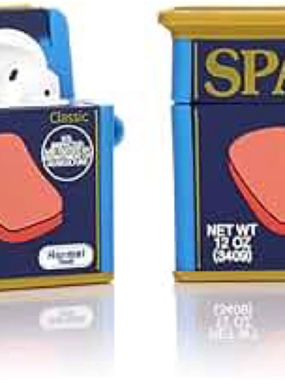 SPAM Can AirPods Case Cover - Blue with Pink Accent